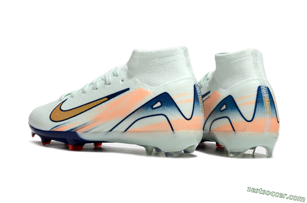 Nike Air Zoom Mercurial Superfly 10 Elite FG High-Tops Soccer Cleats - Jade/Gold/Blue 5