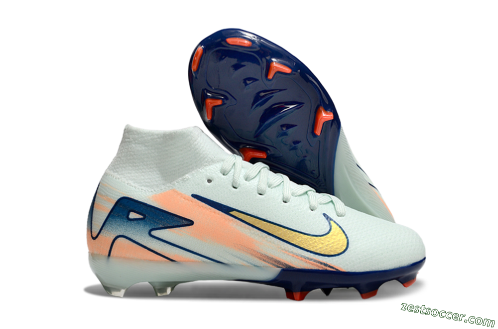 Nike Air Zoom Mercurial Superfly 10 Elite FG High-Tops Soccer Cleats - Jade/Gold/Blue 0