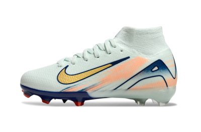 Nike Air Zoom Mercurial Superfly 10 Elite FG High-Tops Soccer Cleats - Jade/Gold/Blue