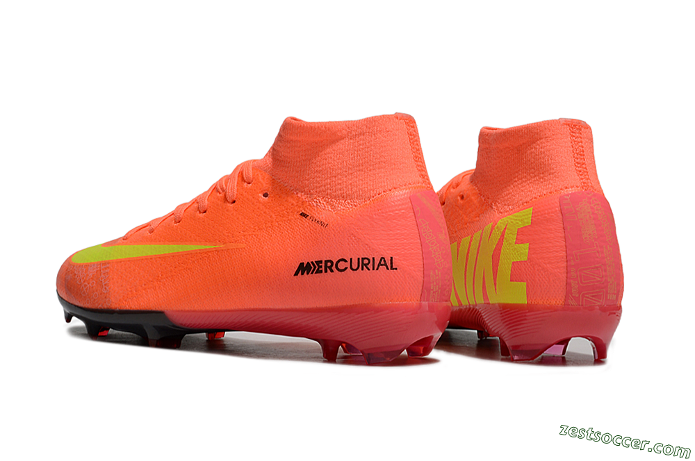 Nike Air Zoom Mercurial Superfly 10 Elite FG High-Tops Soccer Cleats - Red/Yellow/Black 5
