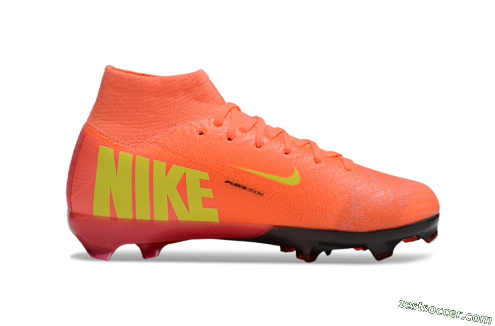 Nike Air Zoom Mercurial Superfly 10 Elite FG High-Tops Soccer Cleats - Red/Yellow/Black 4