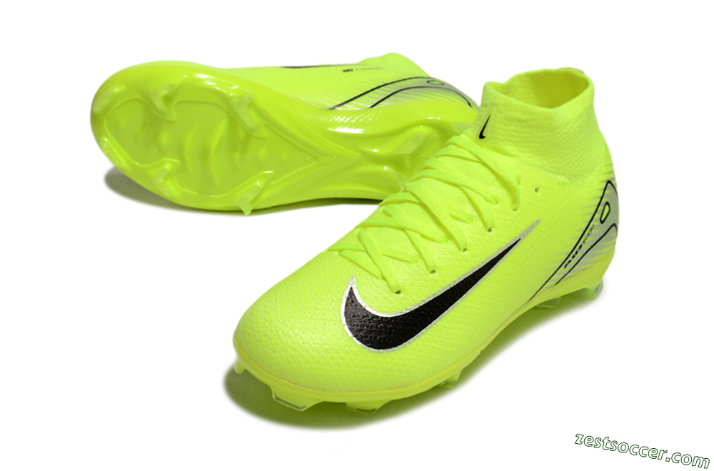 Nike Air Zoom Mercurial Superfly 10 Elite FG High-Tops Soccer Cleats - Yellow/Black/Silver 3