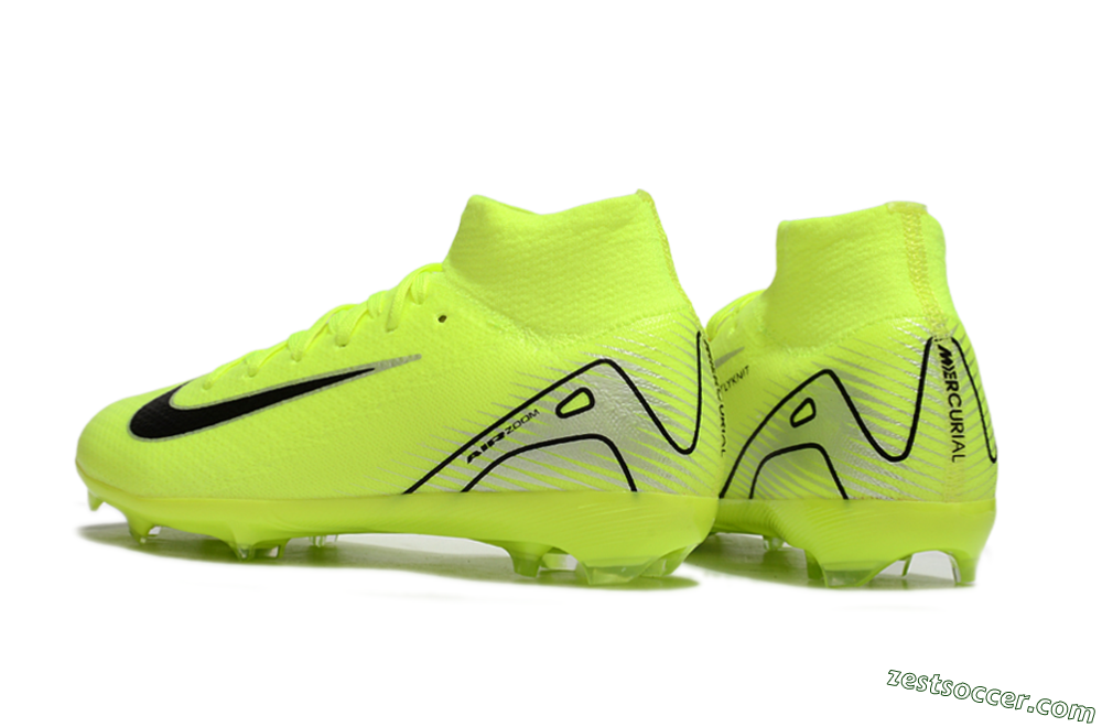Nike Air Zoom Mercurial Superfly 10 Elite FG High-Tops Soccer Cleats - Yellow/Black/Silver 5
