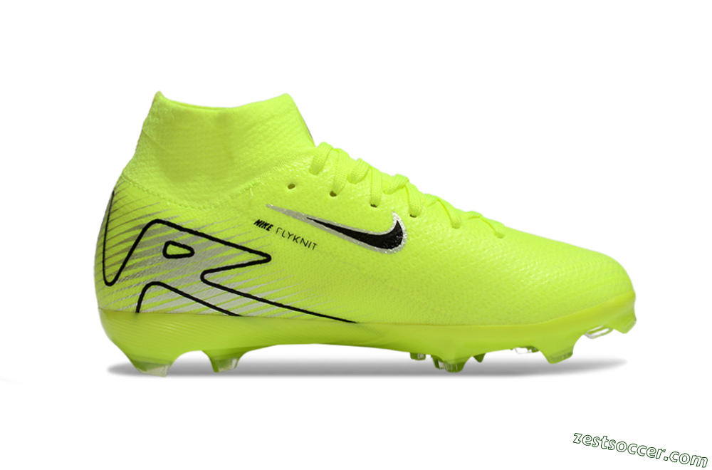 Nike Air Zoom Mercurial Superfly 10 Elite FG High-Tops Soccer Cleats - Yellow/Black/Silver 4