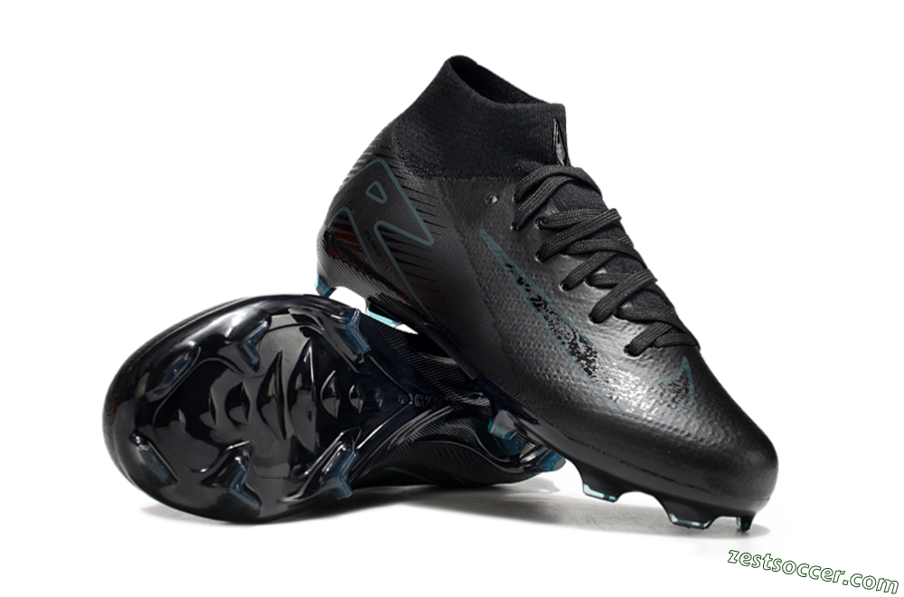 Nike Air Zoom Mercurial Superfly 10 Elite FG High-Tops Soccer Cleats - Black/Blue 1