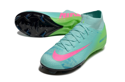 Nike Air Zoom Mercurial Superfly 10 Elite FG High-Tops Soccer Cleats - Jade/Pink/Yellow