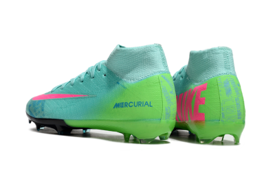 Nike Air Zoom Mercurial Superfly 10 Elite FG High-Tops Soccer Cleats - Jade/Pink/Yellow