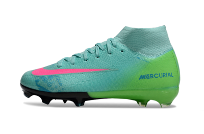 Nike Air Zoom Mercurial Superfly 10 Elite FG High-Tops Soccer Cleats - Jade/Pink/Yellow