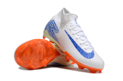 Nike Air Zoom Mercurial Superfly 10 Elite FG High-Tops Soccer Cleats - White/Blue/Red