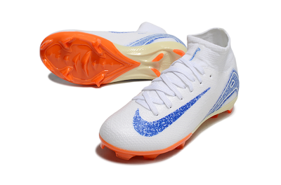 Nike Air Zoom Mercurial Superfly 10 Elite FG High-Tops Soccer Cleats - White/Blue/Red