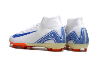 Nike Air Zoom Mercurial Superfly 10 Elite FG High-Tops Soccer Cleats - White/Blue/Red