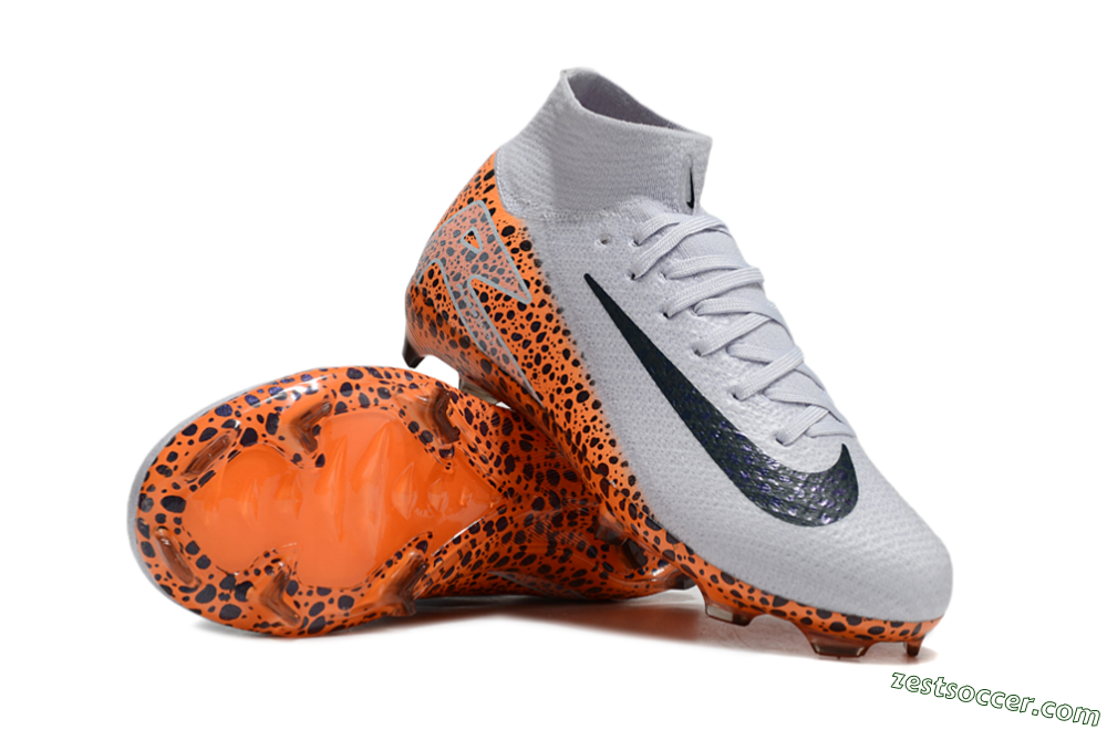 Nike Air Zoom Mercurial Superfly 10 Elite FG High-Tops Soccer Cleats - Grey/Black/Leopard 1