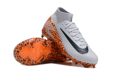 Nike Air Zoom Mercurial Superfly 10 Elite FG High-Tops Soccer Cleats - Grey/Black/Leopard