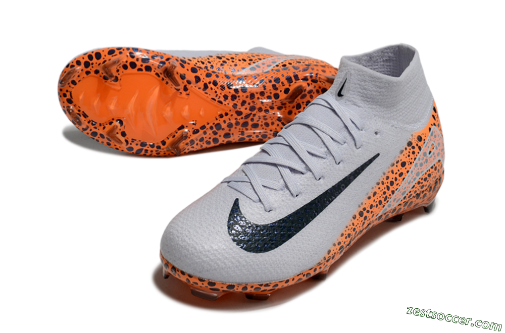 Nike Air Zoom Mercurial Superfly 10 Elite FG High-Tops Soccer Cleats - Grey/Black/Leopard 3