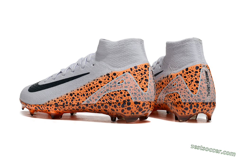 Nike Air Zoom Mercurial Superfly 10 Elite FG High-Tops Soccer Cleats - Grey/Black/Leopard 5