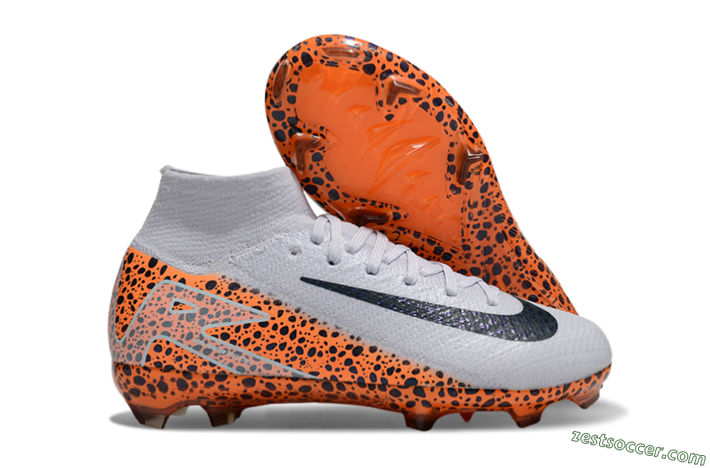 Nike Air Zoom Mercurial Superfly 10 Elite FG High-Tops Soccer Cleats - Grey/Black/Leopard 0