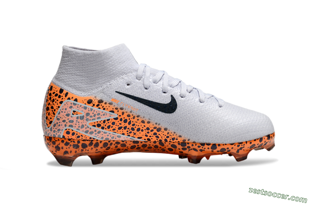 Nike Air Zoom Mercurial Superfly 10 Elite FG High-Tops Soccer Cleats - Grey/Black/Leopard 4