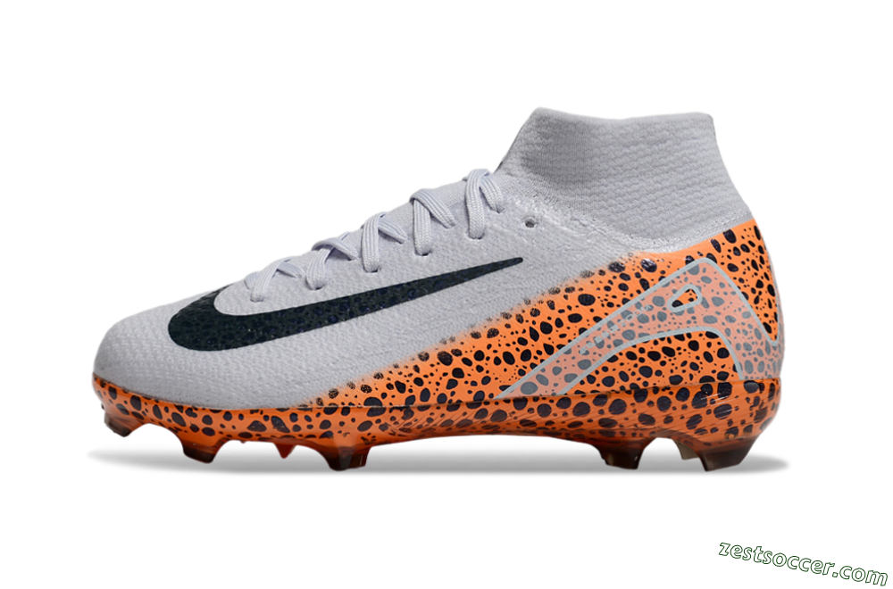 Nike Air Zoom Mercurial Superfly 10 Elite FG High-Tops Soccer Cleats - Grey/Black/Leopard 2