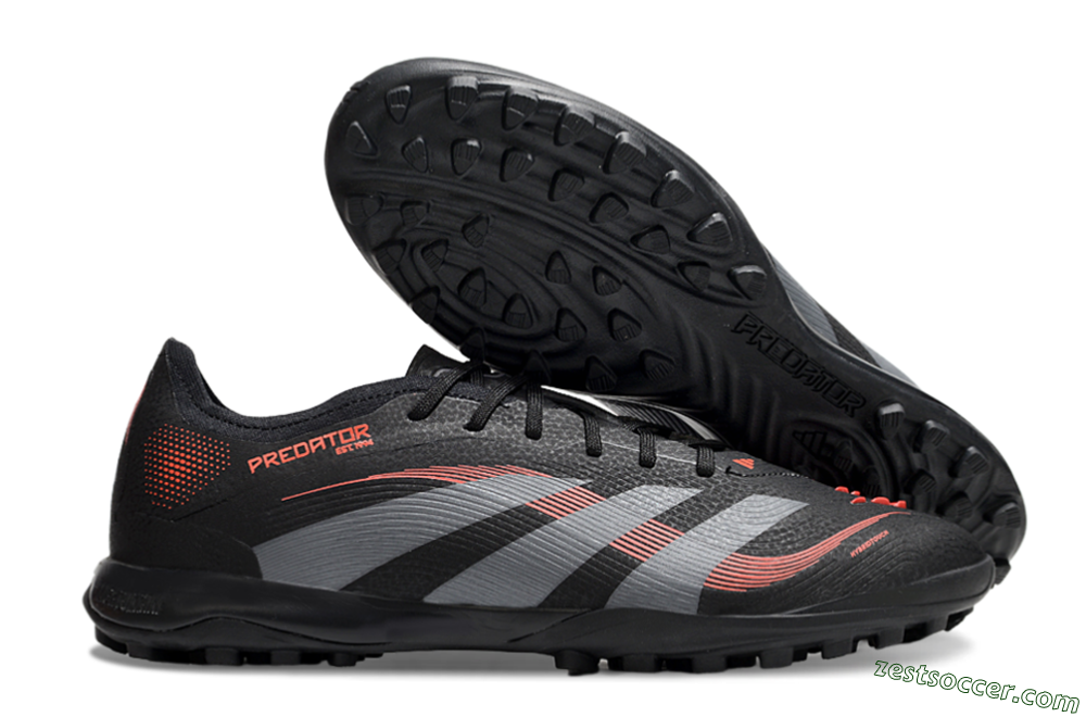 Adidas Predator 25 Elite TF Low-Tops Soccer Shoes - Black/Grey/Red 0