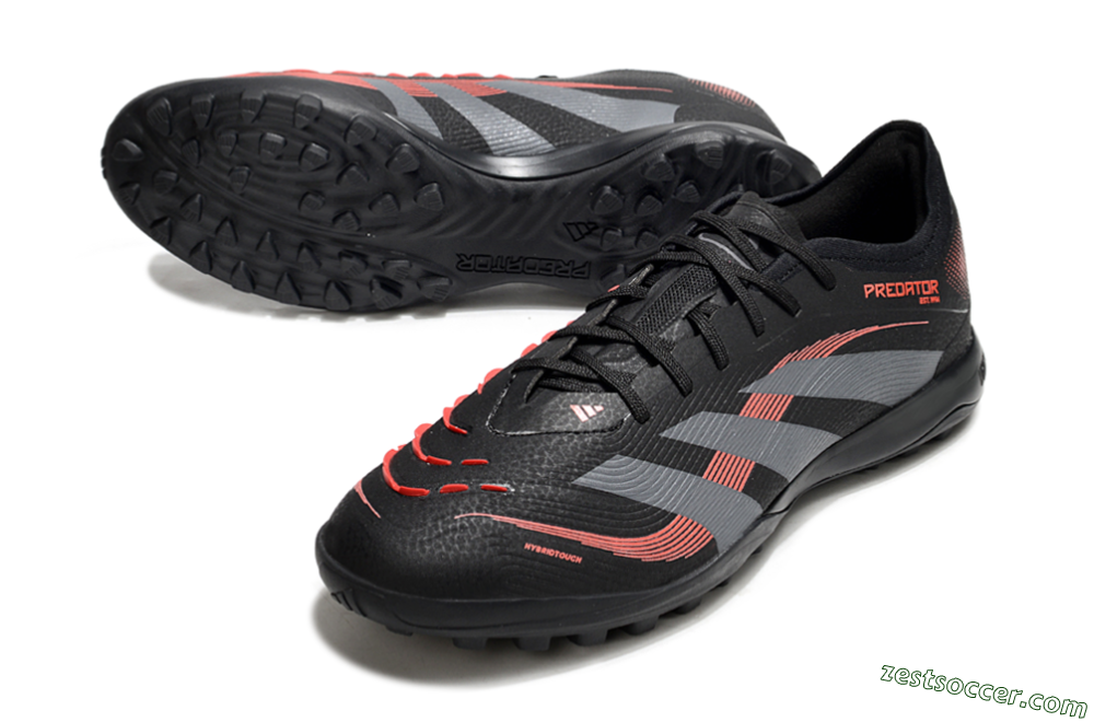 Adidas Predator 25 Elite TF Low-Tops Soccer Shoes - Black/Grey/Red 3