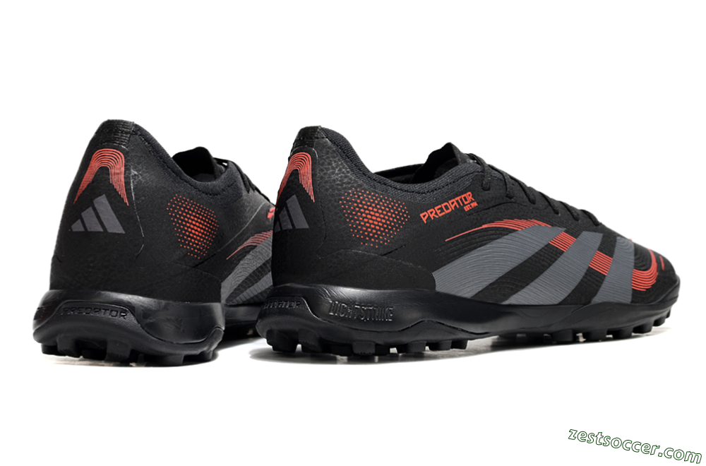 Adidas Predator 25 Elite TF Low-Tops Soccer Shoes - Black/Grey/Red 6