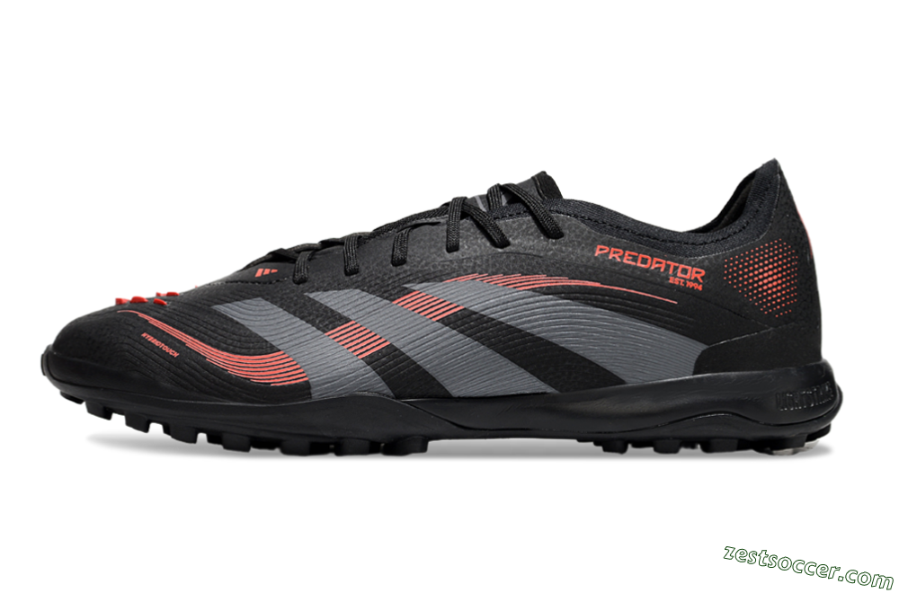 Adidas Predator 25 Elite TF Low-Tops Soccer Shoes - Black/Grey/Red 2