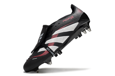 Adidas Predator 25 Elite Foldover Tongue SG Low-Tops Soccer Cleats - Black/White/Red
