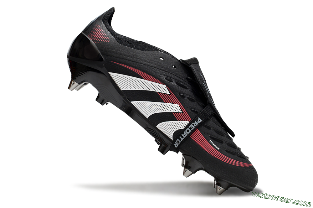 Adidas Predator 25 Elite Foldover Tongue SG Low-Tops Soccer Cleats - Black/White/Red 4