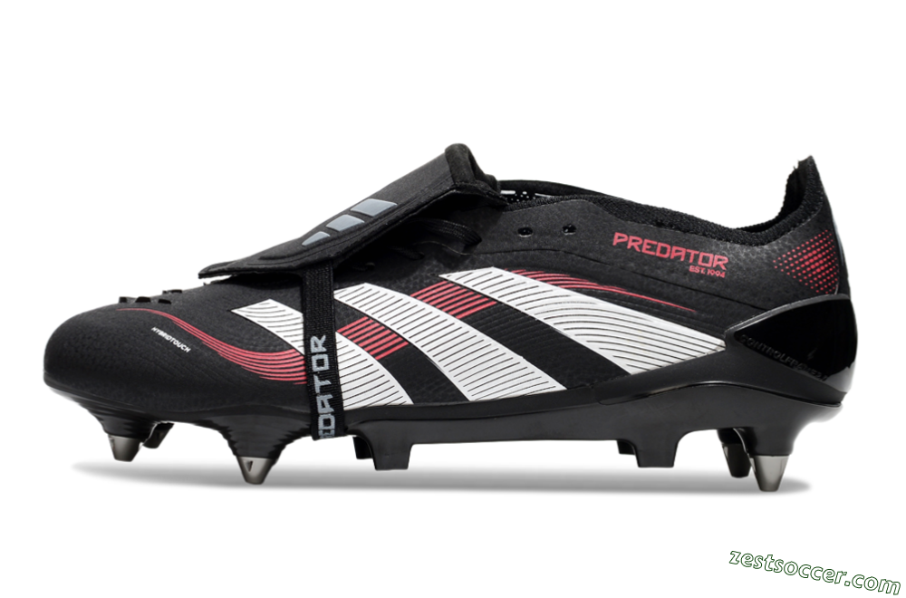 Adidas Predator 25 Elite Foldover Tongue SG Low-Tops Soccer Cleats - Black/White/Red 2