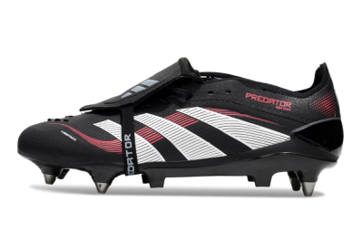 Adidas Predator 25 Elite Foldover Tongue SG Low-Tops Soccer Cleats - Black/White/Red