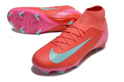 Nike Air Zoom Mercurial Superfly 10 Elite FG High-Tops Soccer Cleats - Red/Jade/Pink