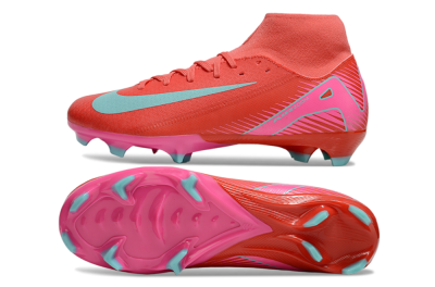 Nike Air Zoom Mercurial Superfly 10 Elite FG High-Tops Soccer Cleats - Red/Jade/Pink