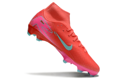 Nike Air Zoom Mercurial Superfly 10 Elite FG High-Tops Soccer Cleats - Red/Jade/Pink