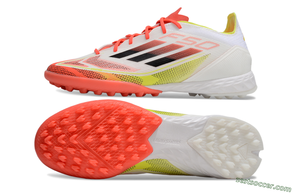 Adidas F50 Pro TF Low-Tops Soccer Shoes - White/Red/Yellow 1