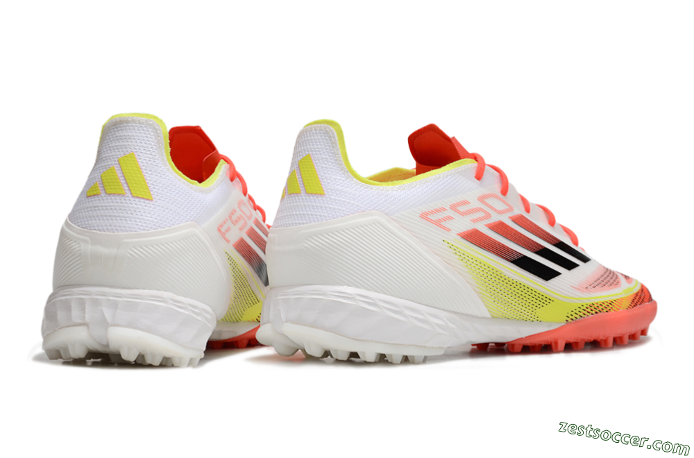 Adidas F50 Pro TF Low-Tops Soccer Shoes - White/Red/Yellow 6