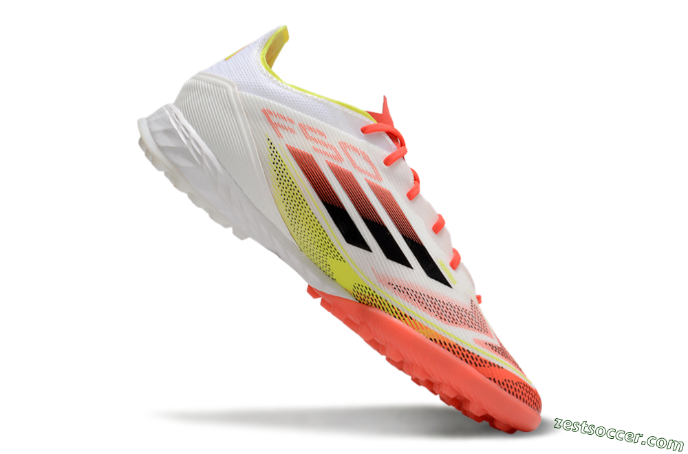 Adidas F50 Pro TF Low-Tops Soccer Shoes - White/Red/Yellow 4