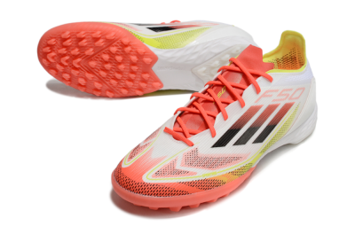 Adidas F50 Pro TF Low-Tops Soccer Shoes - White/Red/Yellow