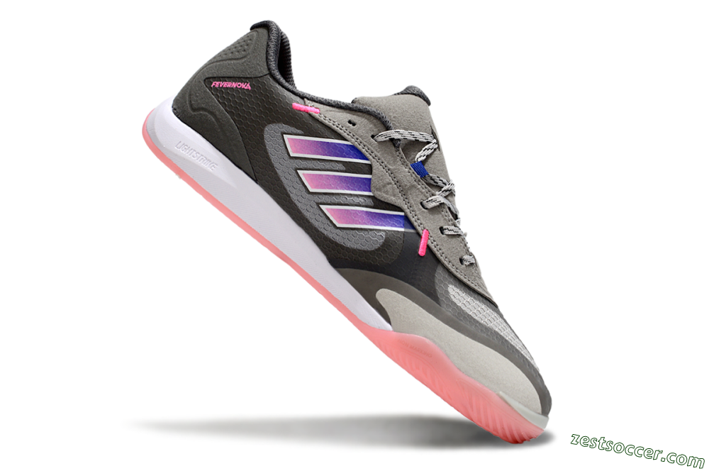 Adidas Fevernova IC Low-Tops Soccer Shoes - Grey/Purple/Pink 4
