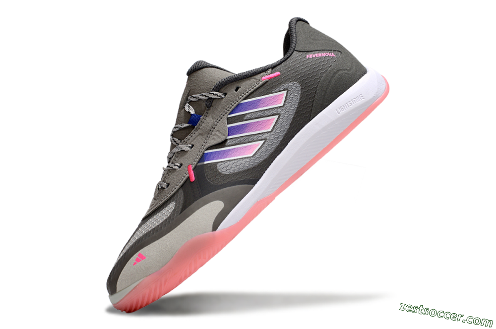 Adidas Fevernova IC Low-Tops Soccer Shoes - Grey/Purple/Pink 5