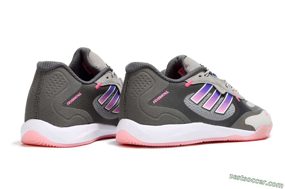 Adidas Fevernova IC Low-Tops Soccer Shoes - Grey/Purple/Pink 6