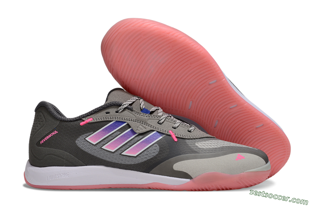 Adidas Fevernova IC Low-Tops Soccer Shoes - Grey/Purple/Pink 0