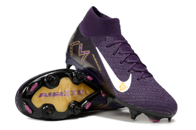 Nike Air Zoom Mercurial Superfly 10 Elite SG High-Tops Soccer Cleats - Purple/White/Gold