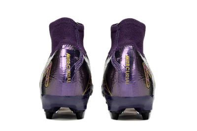Nike Air Zoom Mercurial Superfly 10 Elite SG High-Tops Soccer Cleats - Purple/White/Gold