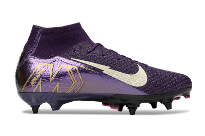 Nike Air Zoom Mercurial Superfly 10 Elite SG High-Tops Soccer Cleats - Purple/White/Gold