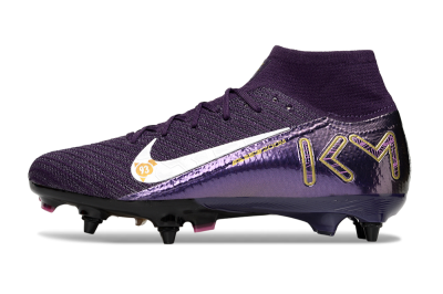 Nike Air Zoom Mercurial Superfly 10 Elite SG High-Tops Soccer Cleats - Purple/White/Gold