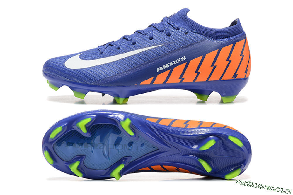 Nike Air Zoom Mercurial Vapor 16 Elite FG Low-Tops Soccer Cleats - Blue/White/Orange 1