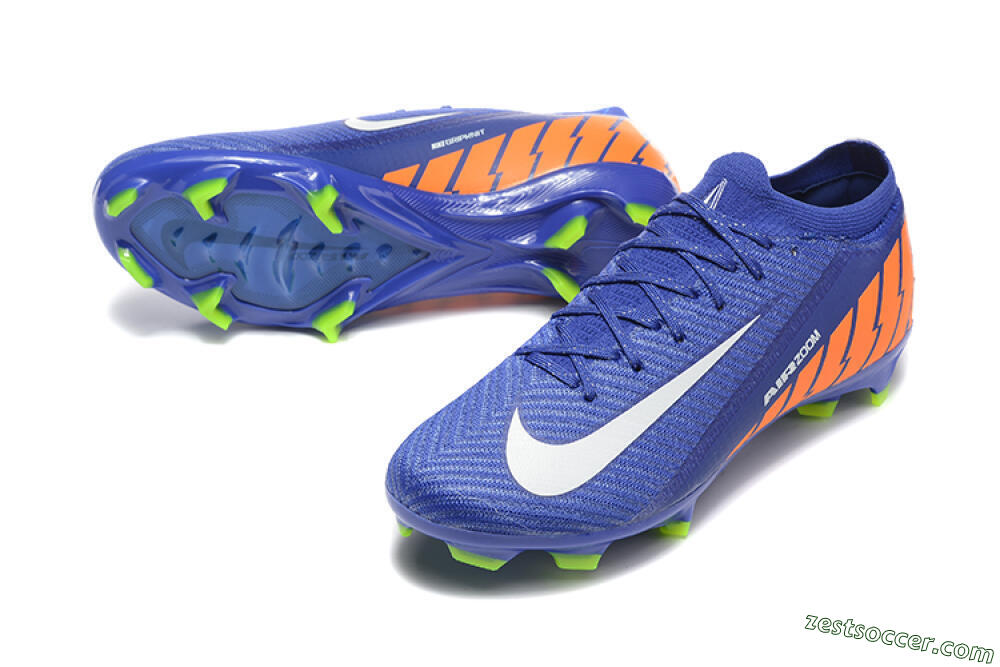 Nike Air Zoom Mercurial Vapor 16 Elite FG Low-Tops Soccer Cleats - Blue/White/Orange 3
