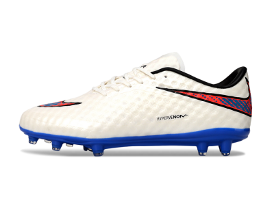 Nike Hypervenom Phantom FG Low-Tops Soccer Cleats - White/Red/Blue