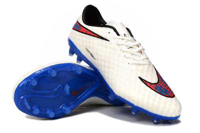 Nike Hypervenom Phantom FG Low-Tops Soccer Cleats - White/Red/Blue