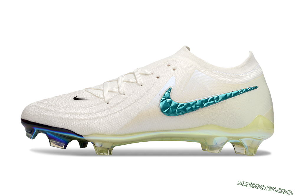Nike Phantom GX Elite FG Low-Tops Soccer Cleats - Beige/Blue/Black 2